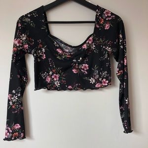 Cropped floral long sleeve